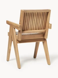 Silla para exterior con reposabrazos de madera de acacia Sissi