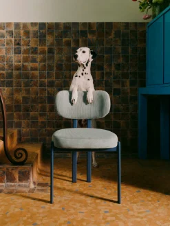 Silla tapizada de pana Adrien