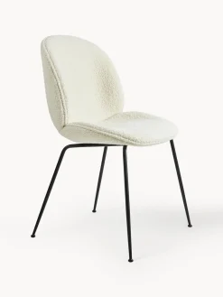 Silla tapizada en tejido bouclé Beetle