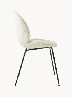 Silla tapizada en tejido bouclé Beetle