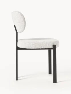 Silla tapizada en tejido bouclé Adrien