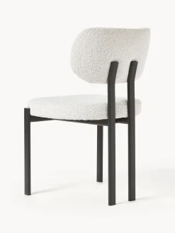 Silla tapizada en tejido bouclé Adrien