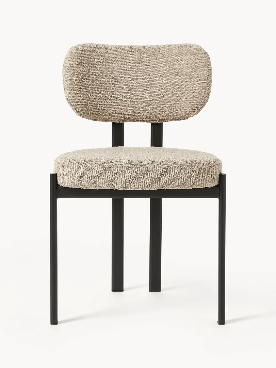 Silla tapizada en tejido bouclé Adrien