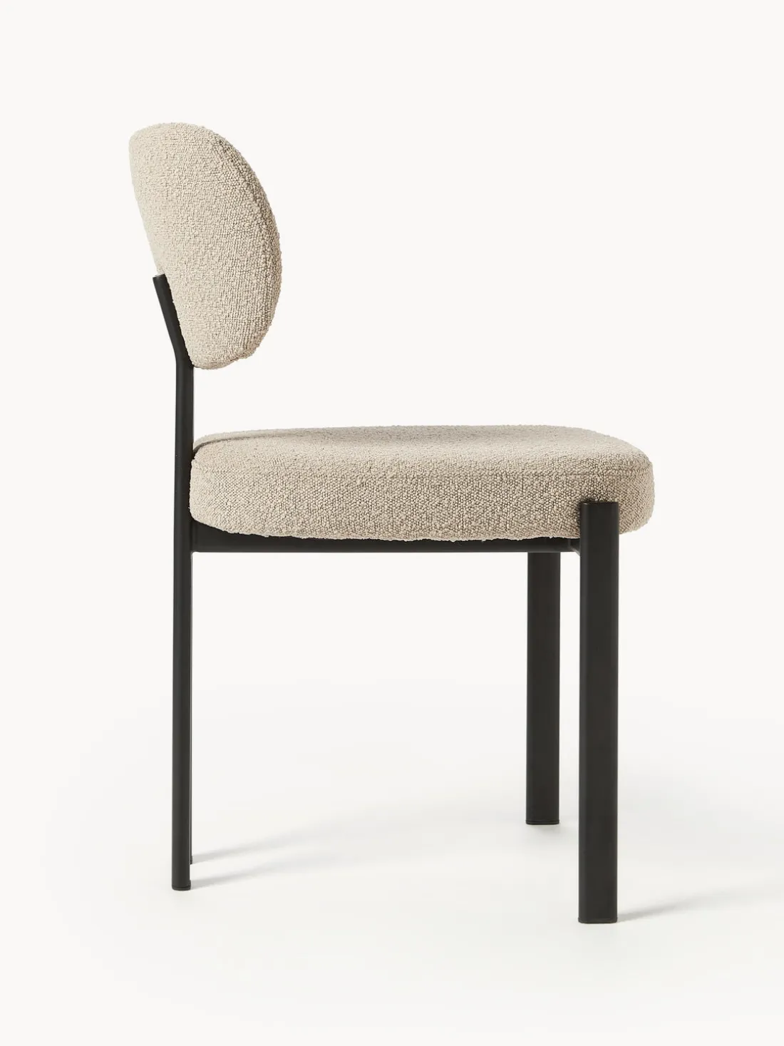 Silla tapizada en tejido bouclé Adrien