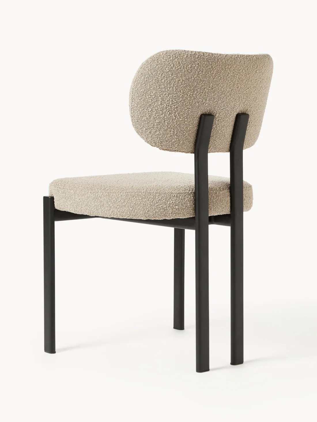 Silla tapizada en tejido bouclé Adrien