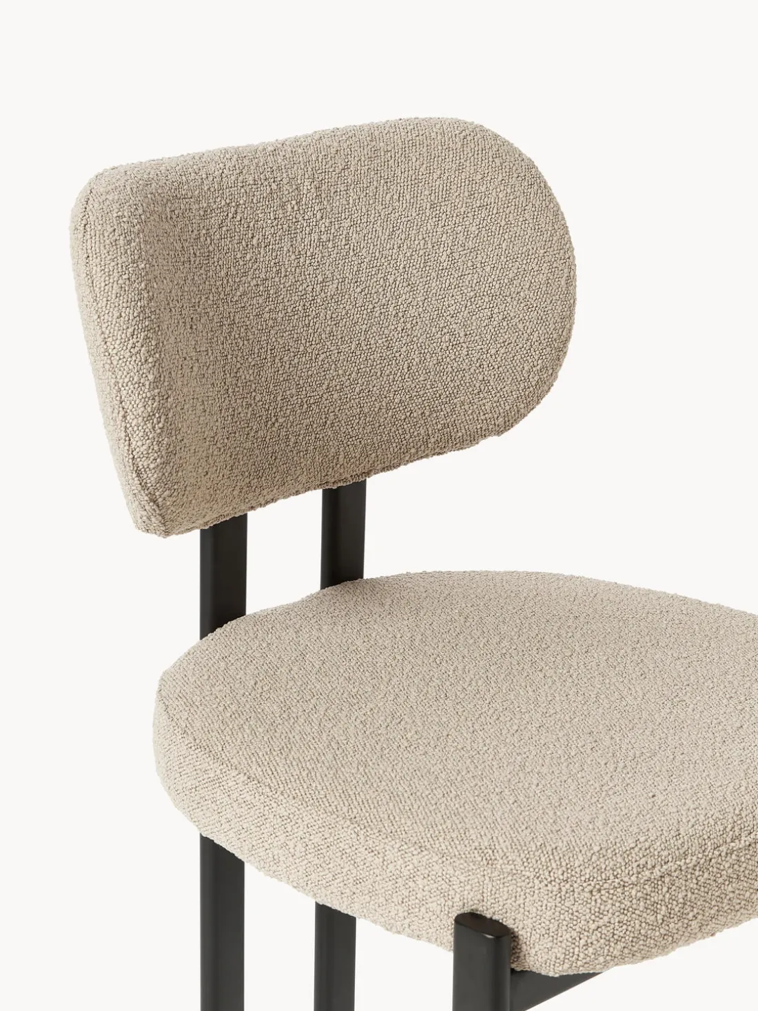 Silla tapizada en tejido bouclé Adrien