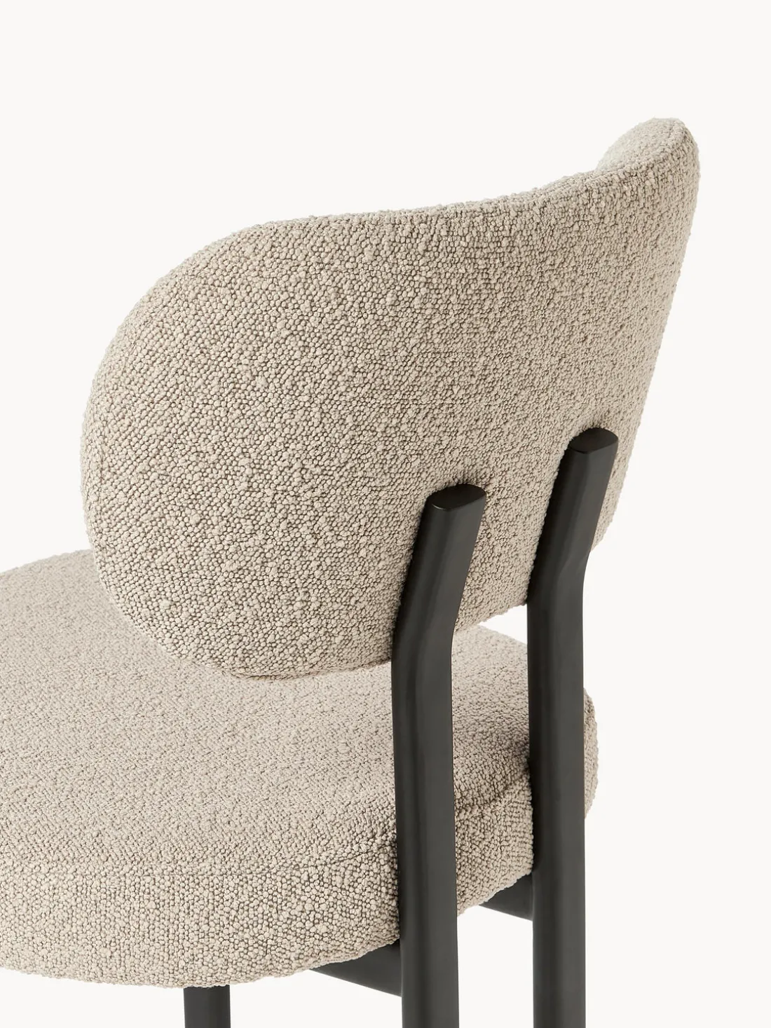 Silla tapizada en tejido bouclé Adrien