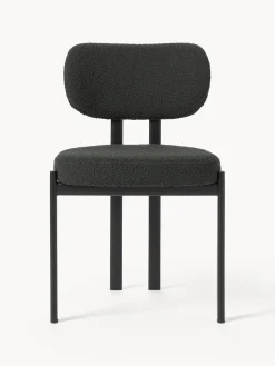 Silla tapizada en tejido bouclé Adrien