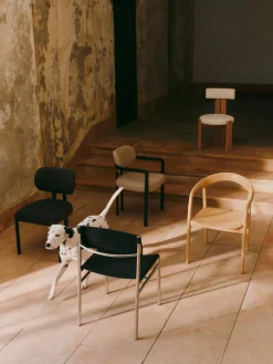 Silla tapizada en tejido bouclé Adrien