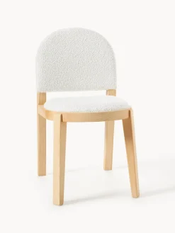Silla tapizada en tejido bouclé Neelia