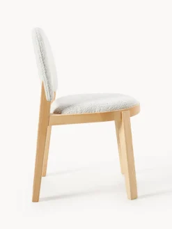 Silla tapizada en tejido bouclé Neelia