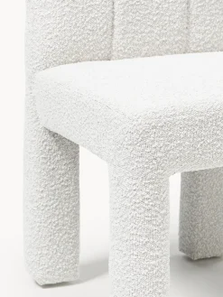 Silla tapizada en tejido bouclé Lukas