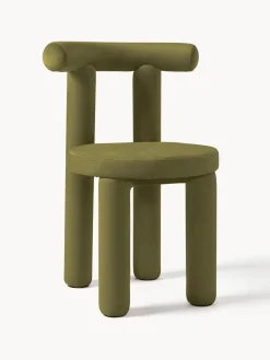 Silla tapizada en terciopelo Calan