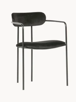 Sillas con reposabrazos de terciopelo Elvy, 2 uds.