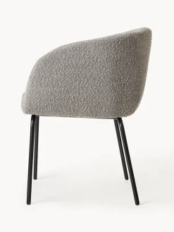 Sillas con reposabrazos en tejido bouclé Alani, 2 uds.