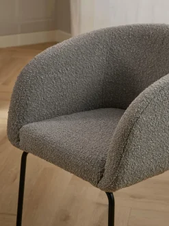 Sillas con reposabrazos en tejido bouclé Alani, 2 uds.