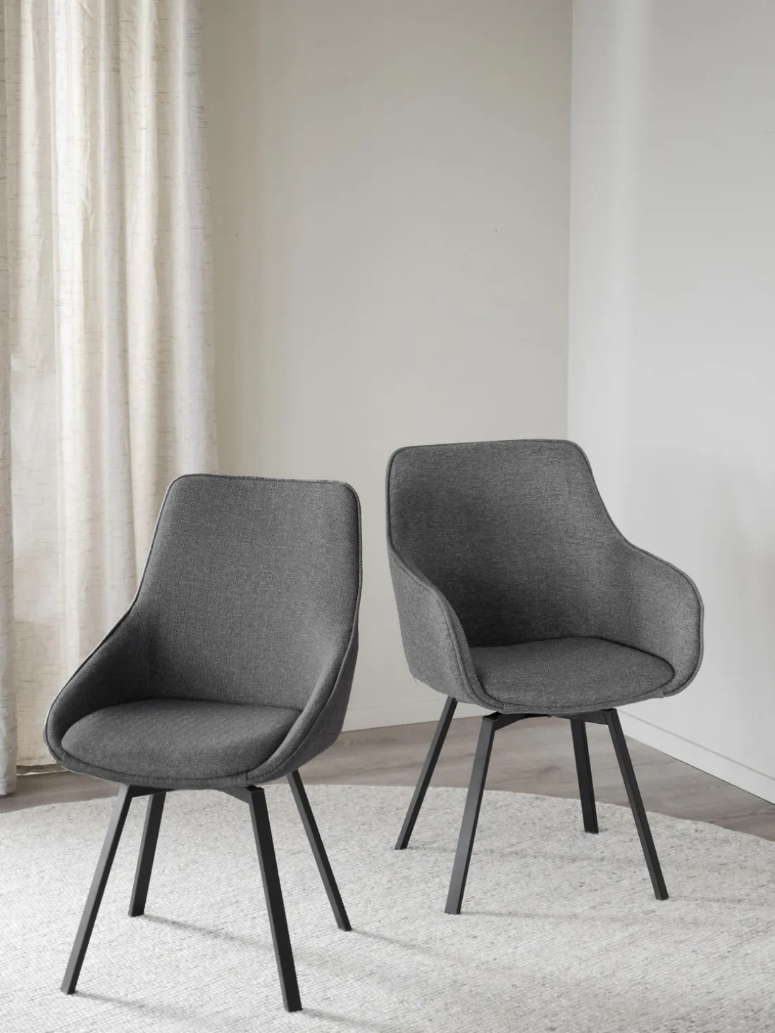 Sillas con reposabrazos giratorias Alison, 2 uds.