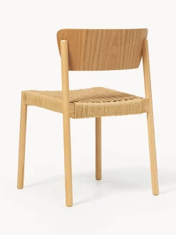 Sillas de madera y ratán Danny, 2 uds.