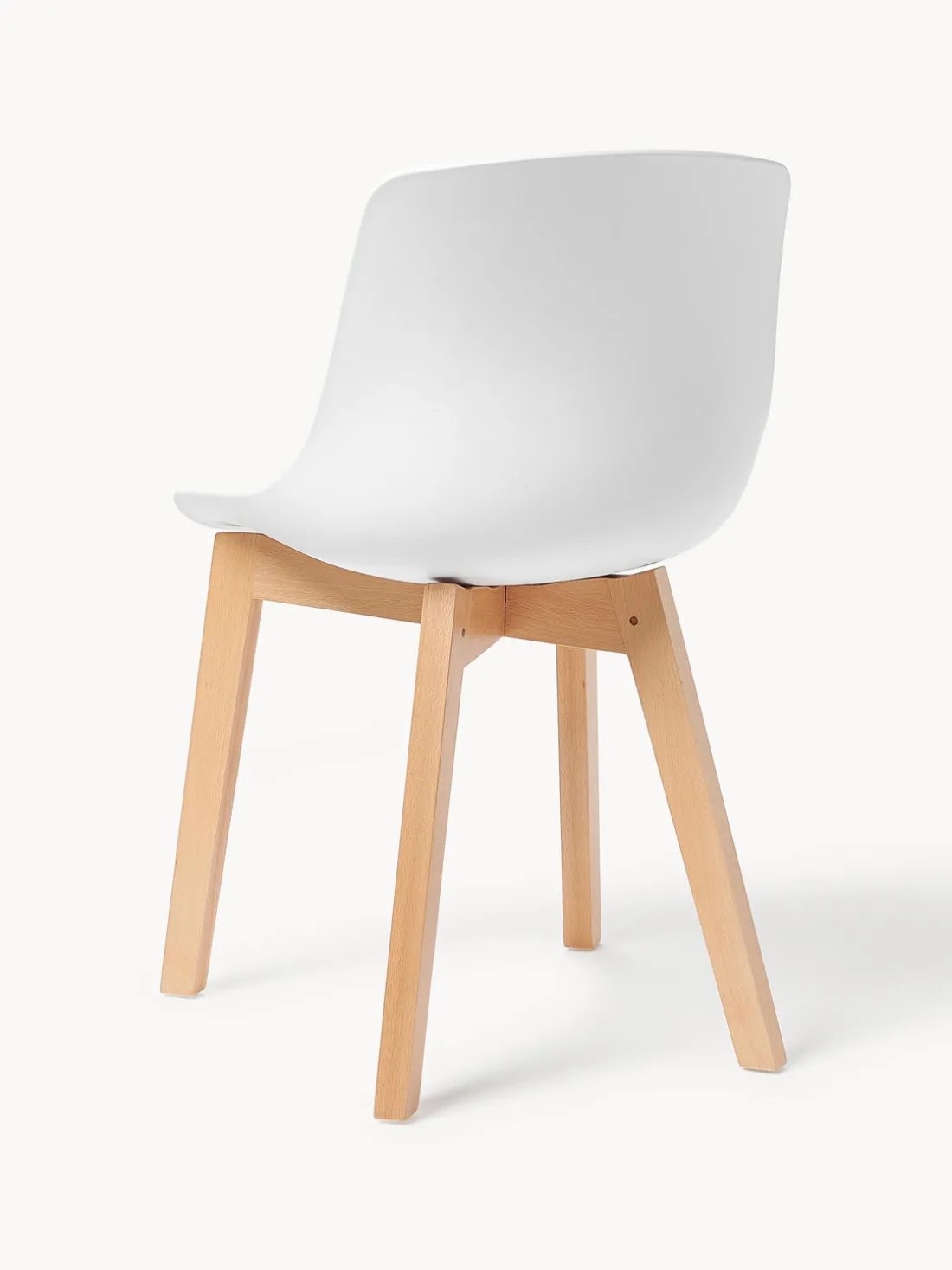 Sillas de plástico con patas de madera Dave, 2 uds.