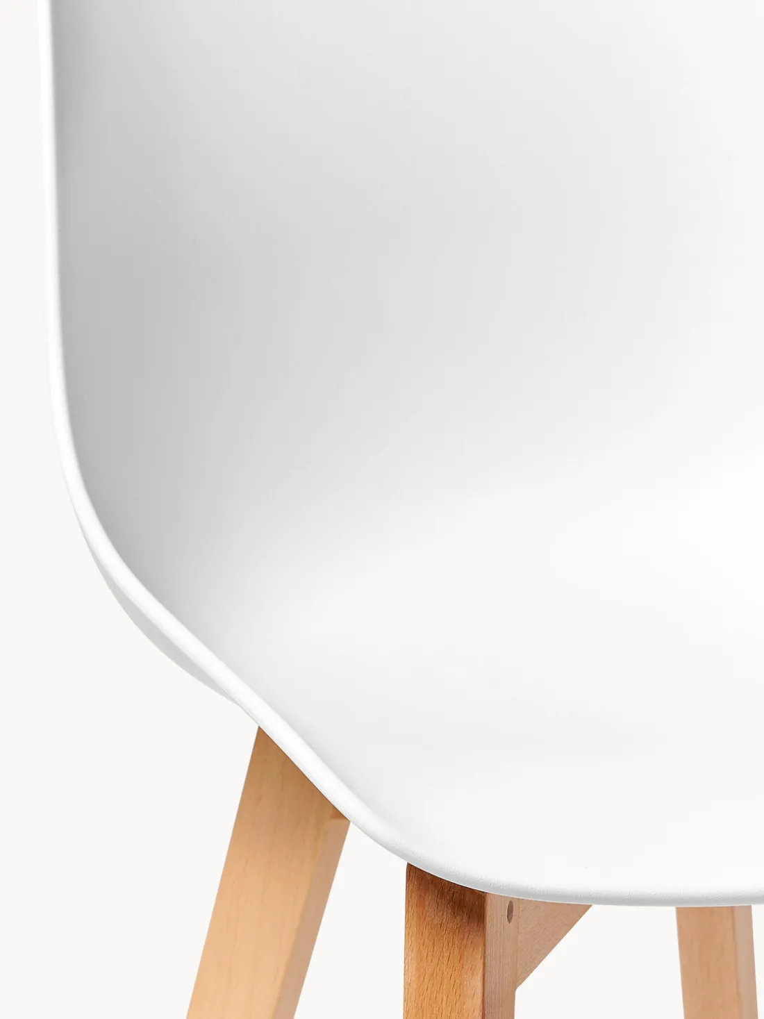 Sillas de plástico con patas de madera Dave, 2 uds.