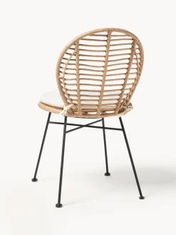 Sillas de ratán con cojín Cordula, 2 uds.