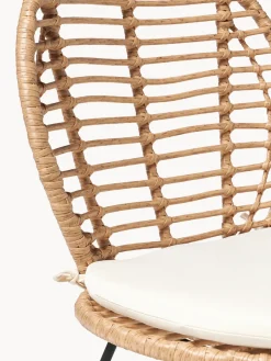 Sillas de ratán con cojín Cordula, 2 uds.