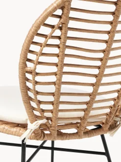 Sillas de ratán con cojín Cordula, 2 uds.