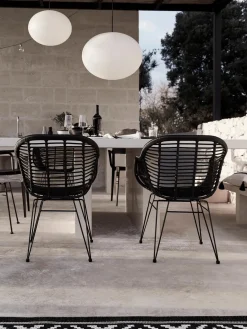 Sillas de ratán con reposabrazos Costa, 2 uds.