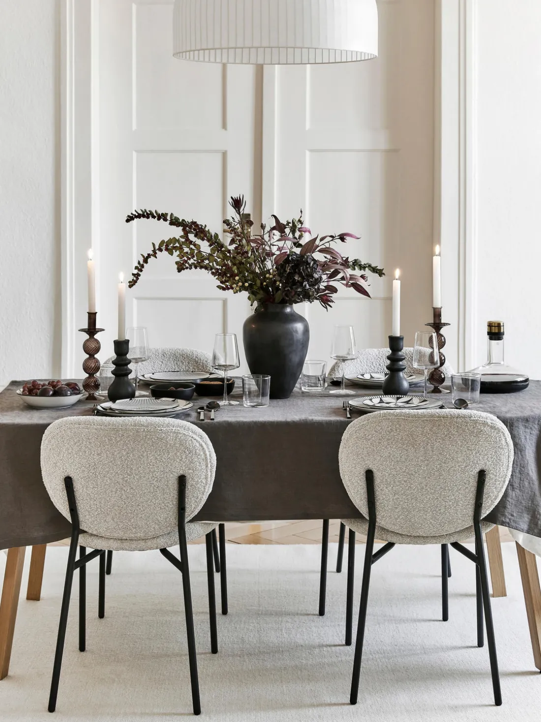 Sillas tapizadas en tejido bouclé Ulrica, 2 uds.