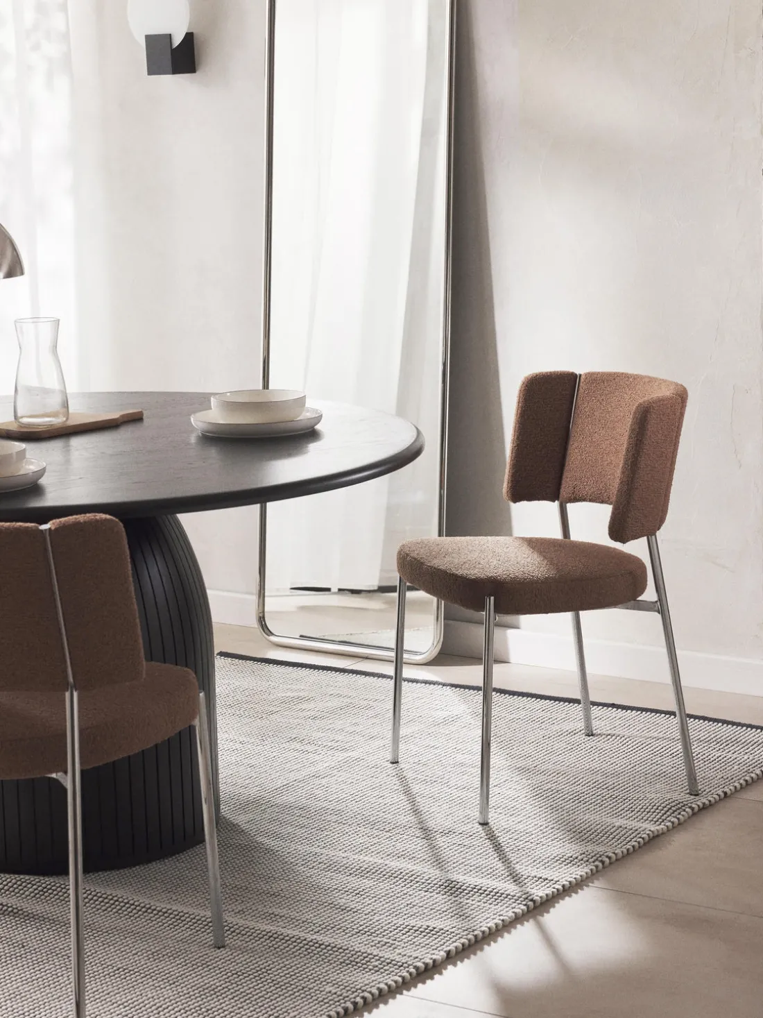 Sillas tapizadas en tejido bouclé Samantha, 2 uds.