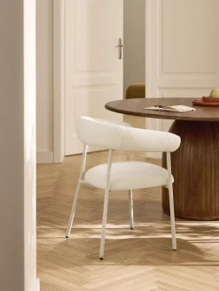 Sillas tapizadas en tejido bouclé Thiago, 2 uds.