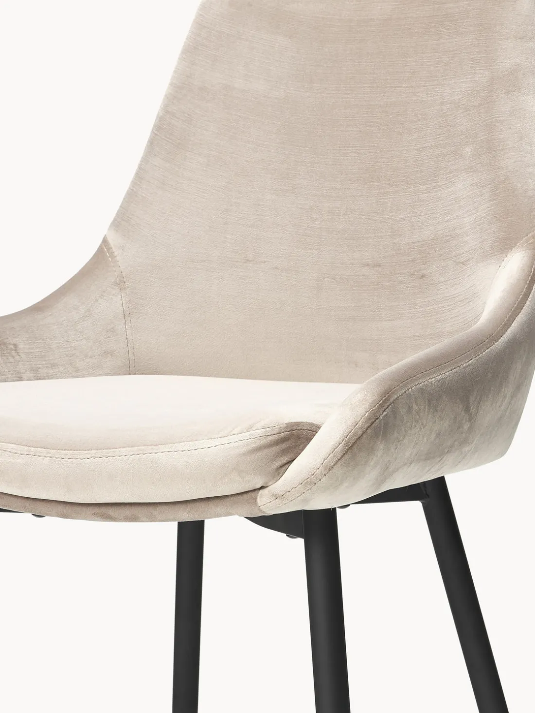 Sillas tapizadas en terciopelo Sierra, 2 uds.