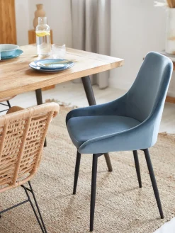 Sillas tapizadas en terciopelo Sierra, 2 uds.