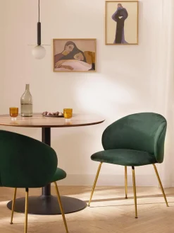 Sillas tapizadas en terciopelo Luisa, 2 uds.