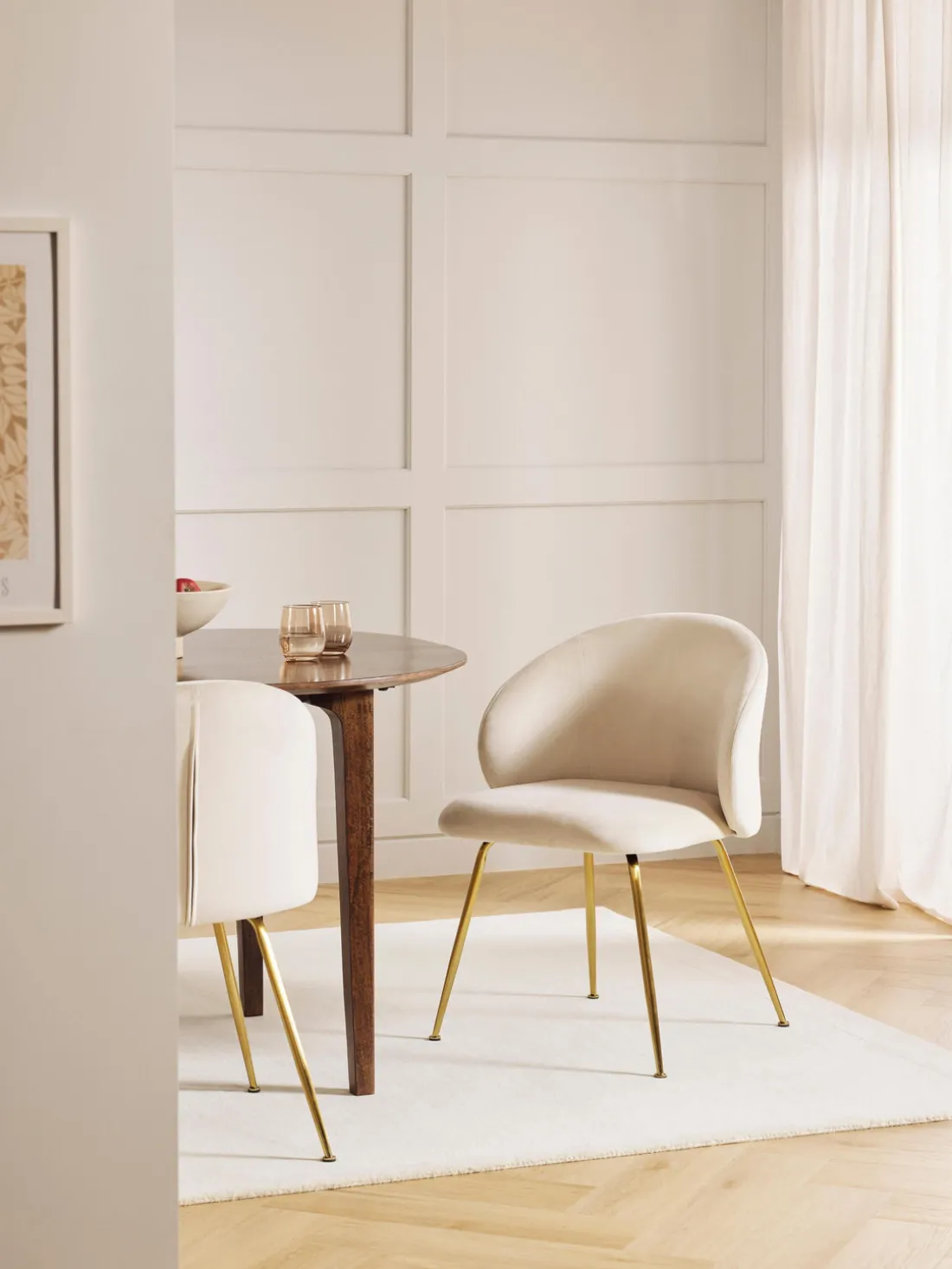 Sillas tapizadas en terciopelo Luisa, 2 uds.