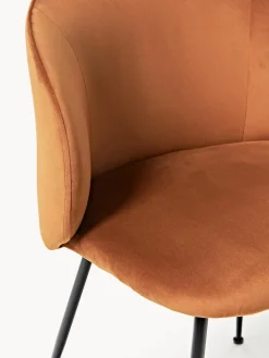 Sillas tapizadas en terciopelo Luisa, 2 uds.