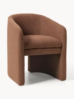 Sillón con reposabrazos en tejido bouclé Mairo