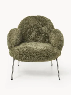 Sillón de cuero sintética con patas de metal Luan