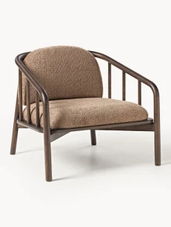 Sillón de madera de fresno con tapizado de borreguillo Balin