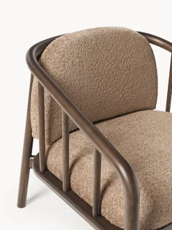 Sillón de madera de fresno con tapizado de borreguillo Balin