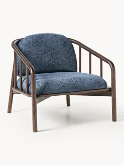 Sillón de madera de fresno con tapizado de borreguillo Balin
