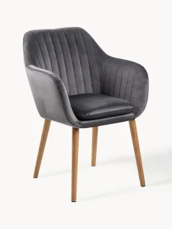Sillón de terciopelo con patas de madera Emilia