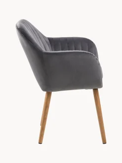 Sillón de terciopelo con patas de madera Emilia