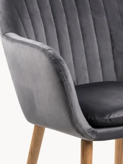 Sillón de terciopelo con patas de madera Emilia