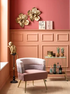 Sillón de terciopelo diseño retro Sandwich