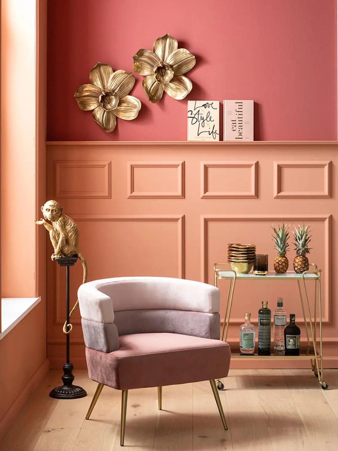 Sillón de terciopelo diseño retro Sandwich