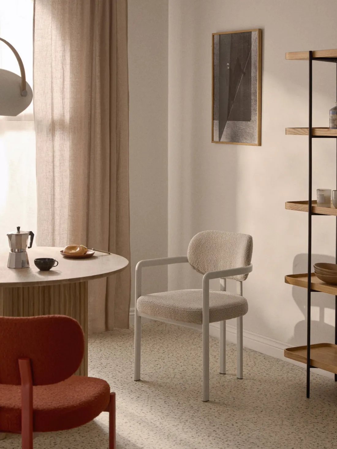 Sillón en tejido bouclé Adrien