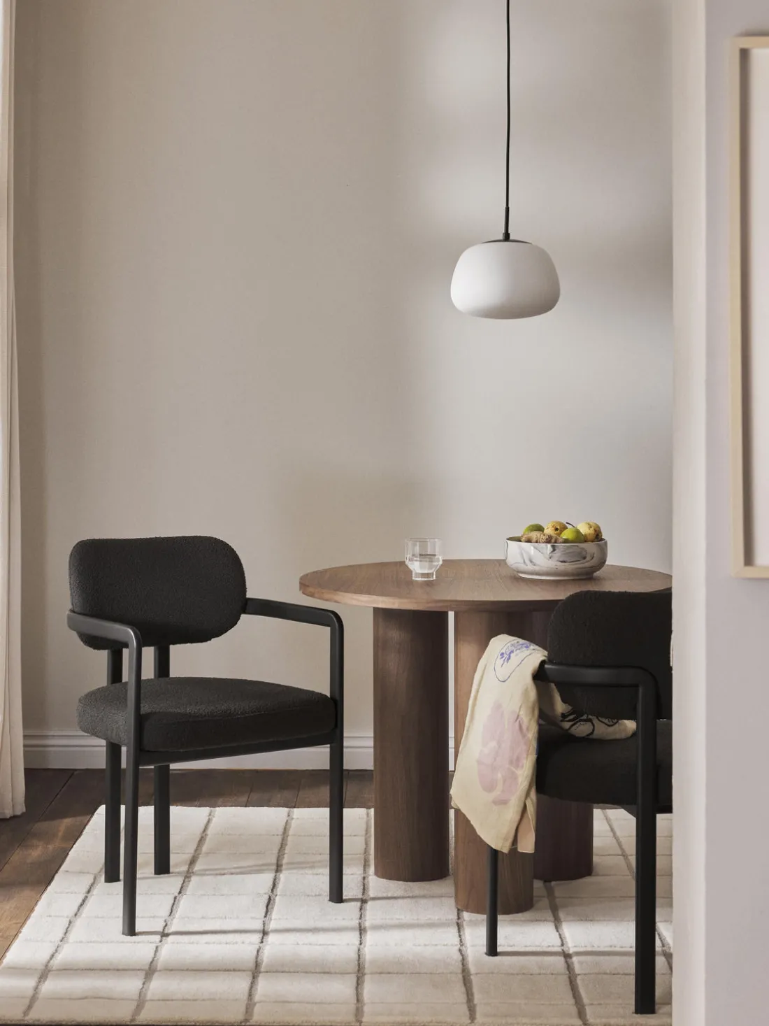 Sillón en tejido bouclé Adrien