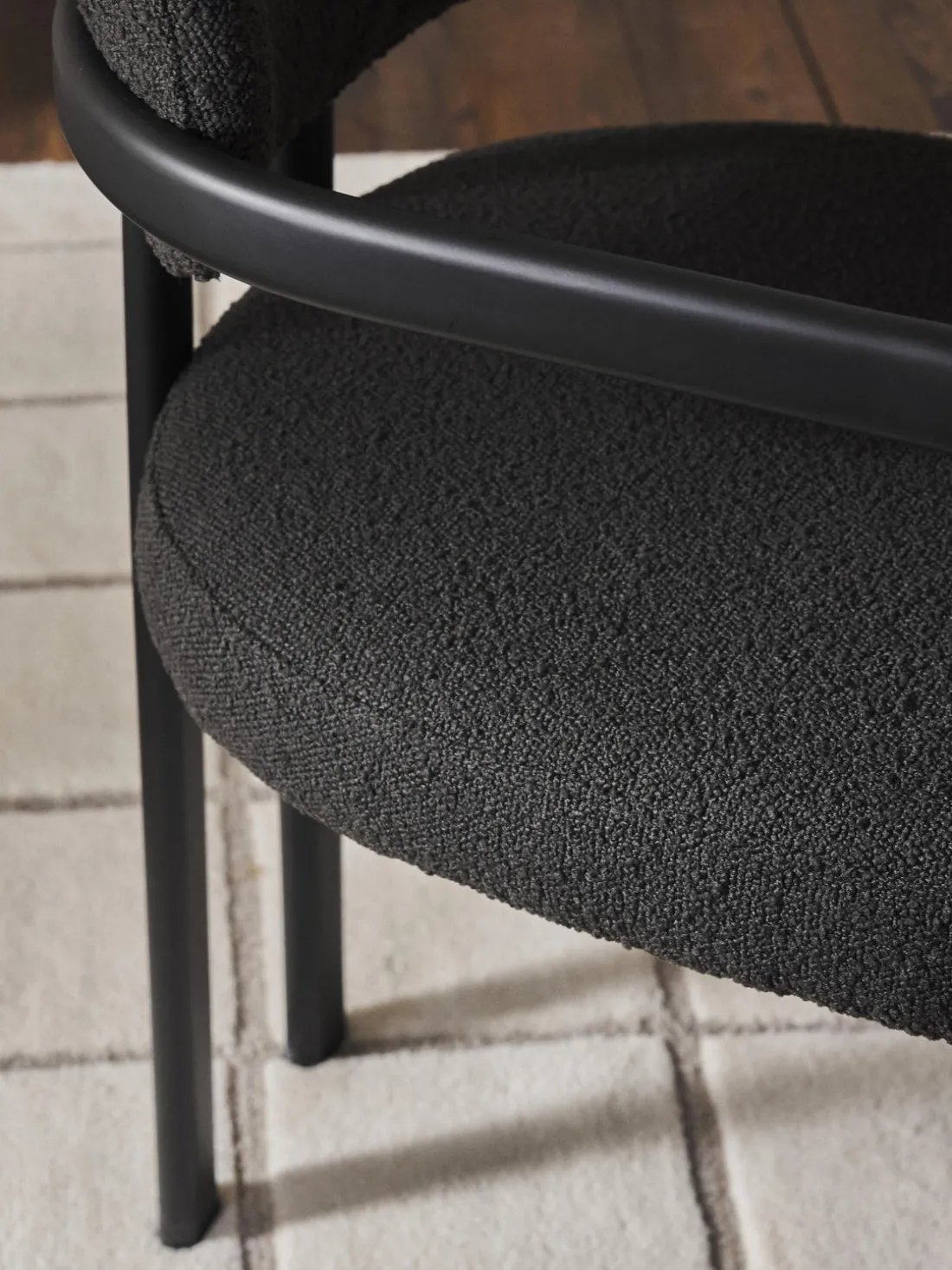 Sillón en tejido bouclé Adrien