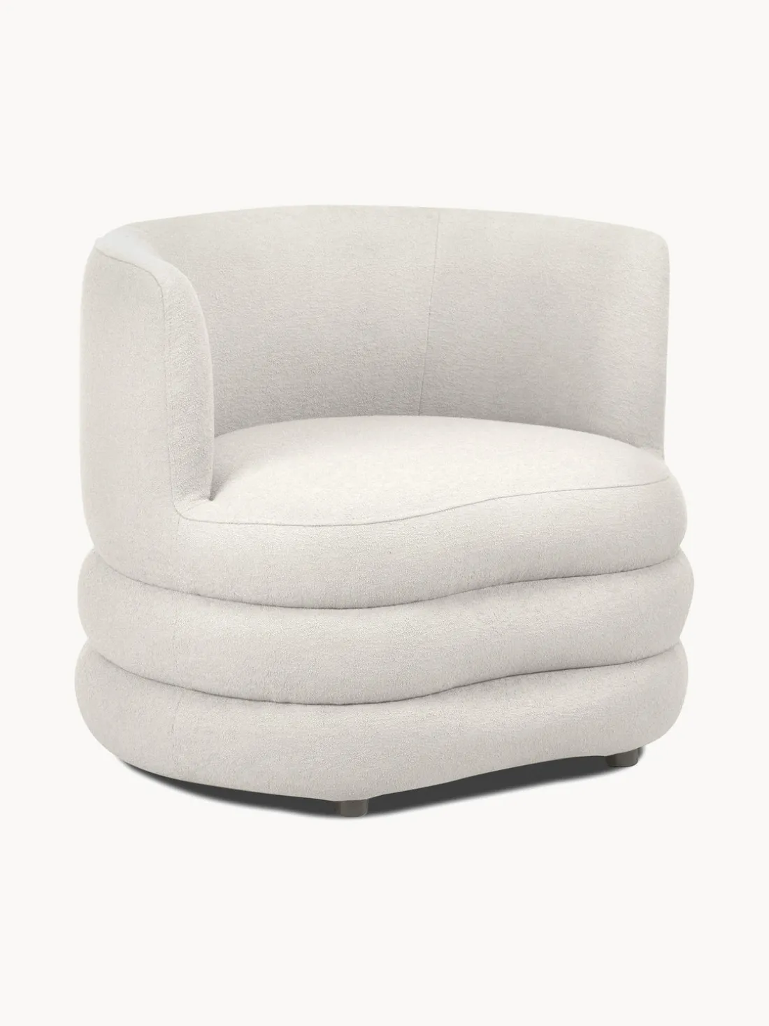 Sillón en tejido bouclé de diseño Solomon